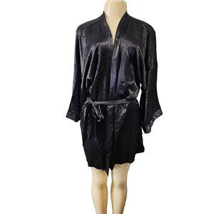 Adore Me Women's Romina Robe Jet Black Size 0/S  New!!!
